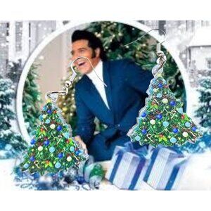 Blue Christmas Tree Earrings New Ornaments Graceland Elvis Memphis Music…